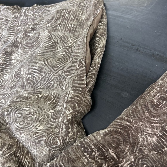 Coldwater Creek XL Linen Blend Soft Wash Ankle Length Pants Batik Design AS-IS - Picture 7 of 16